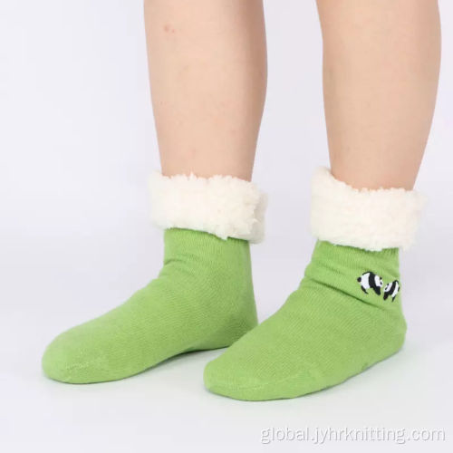 China Winter Fleece Chunky Non Slip Slipper Socks Manufactory